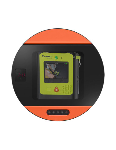 Hjertestarter med skab